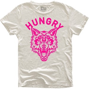 Hungry, VINTAGE DISTRESSED 100 Percent Cotton T-shirt, Off-White, unisex