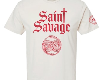 JTxPM 3, St Savage, 100 Percent Cotton T-shirt, off white, unisex