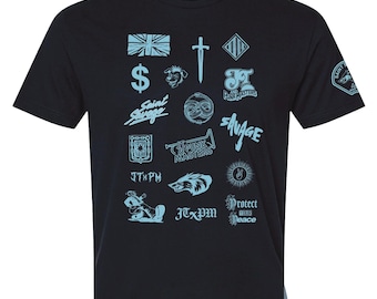 JTxPM 3, Multi Logo, 100 Percent Cotton T-shirt, black, unisex