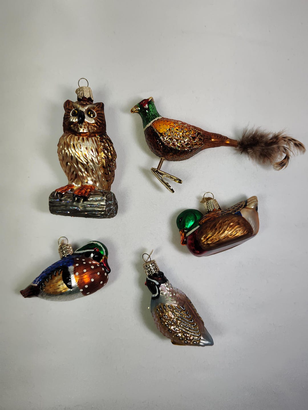 Old world ornaments bird grouping etsy