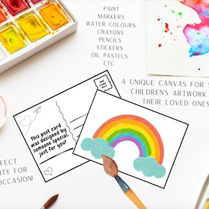 Cartão postal em branco para crianças, artesanato para impressão, pré-escola, jardim de infância, creche, download digital por correio
