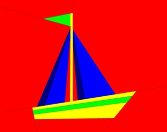 Sailboat Foundation Paper Piecing Pattern | 10" x 10" | Instant Digital Download