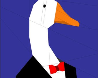 Snazzy Honk Foundation Zeichen Papier Annähen Muster | Zwei Größen: 30x30", 18x18" | FPP Sofortiger digitaler Download | Quilt-Block-Muster