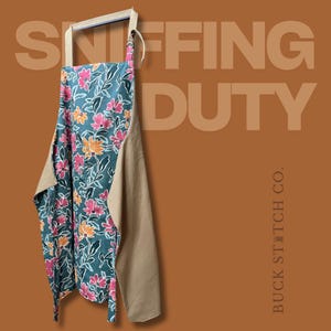Sniffing Duty - Double-Sided Apron, Adjustable Neck Strap, With Pocket, Durable Canvas Apron, Only One