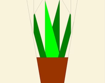 Snake Plant Quilt Block Pattern | Foundation Paper Piecing (PDF Pattern)