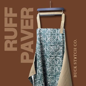 Ruff Paver - Double-Sided Apron, Adjustable Neck Strap, With Pocket, Durable Canvas Cotton, Only One