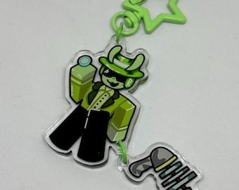 Llavero acrílico de Forsaken Alien Chance, 2 piezas, doble cara, cierre de estrella