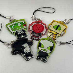 1.5 inch Die of Death Acrylic Epoxy Keychain Colored Edges Phone Charm