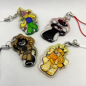 1.5 inch Regretevator Acrylic Epoxy Keychain Colored Edges Phone Charm Wave 2