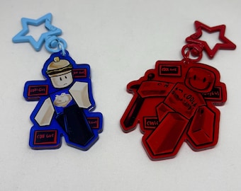 Llavero acrílico de 2,5 pulgadas con bordes de colores de Forsaken C00lkidd y 007n7