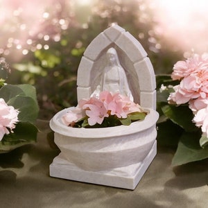 Macetero con forma de Virgen María, maceta para iglesia, jarrón Virgencita, Señora de Guadalupe, suculentas, plantas aéreas, enredaderas, cactus, regalo de decoración para el jardín del hogar