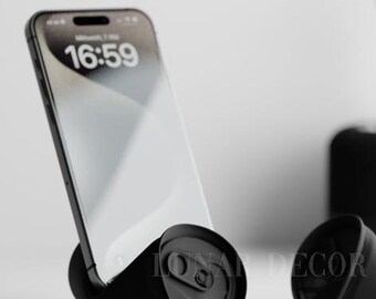 Modern Soda Can Phone Stand, Crushed Can Design, Desk Holder, iPhone, Android, Smartphone, Nightstand, Shelf, Gift for Tech & Design Lovers