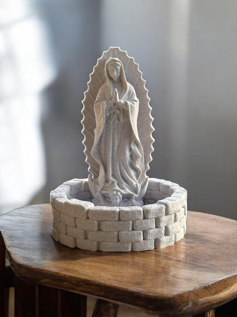 Virgin Mary Rosary Holder, Church Decor, Virgencita Altar Tray, Lady Guadalupe Stand, Catholic, Prayer Table, Home Decor, Spiritual Gift bild 1