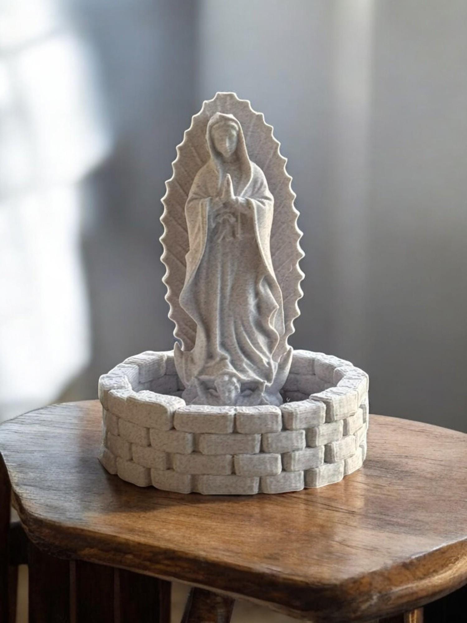 Virgin Mary Rosary Holder, Church Decor, Virgencita Altar Tray