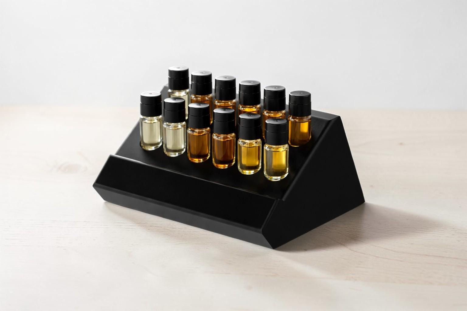 Angled 2ml Perfume Sample Organizer, Tiered Display Holder, Mini ...