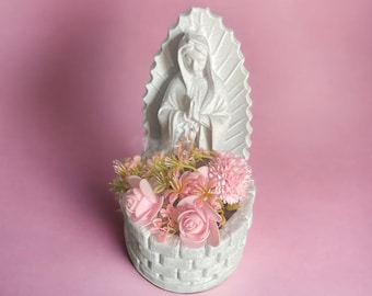 Virgin Mary Planter, Church Flower Pot, Virgencita Vase, Lady Guadalupe, Succulents, Air Plants, Vines, Cactus, Home Garden Decor, Gift