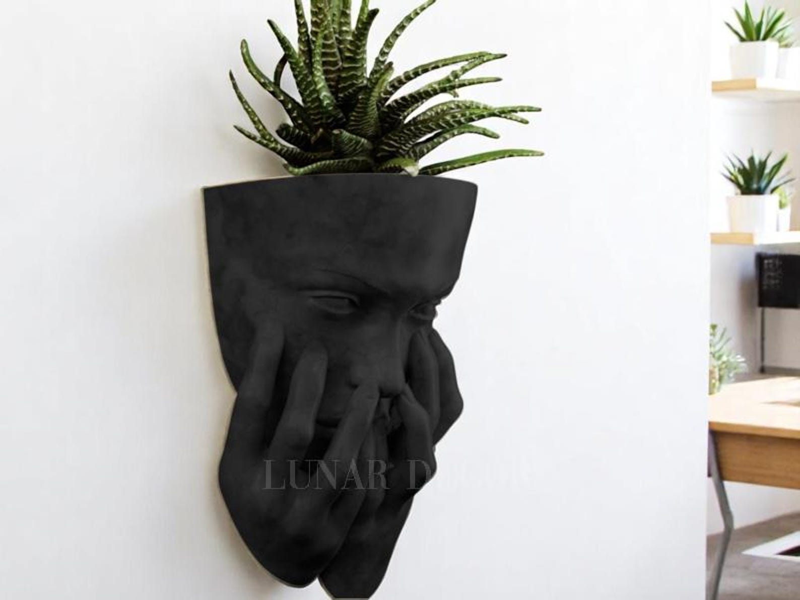 Crying Woman Wall Planter, Emotional Face Mask Planter, Indoor ...