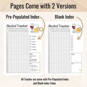 Alcohol Tracker: Printable Drinking Habit Tracker, Health Journal Sheet ...