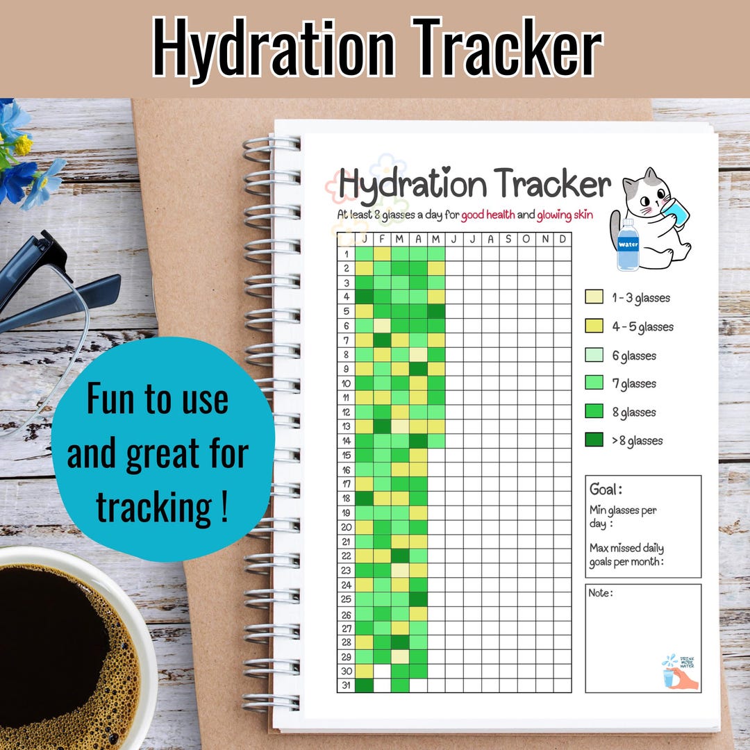 Daily Hydration Tracker Printable Water Intake Goal Sheet Health Daily Hydration Tracker Printable Water Intake Goal Sheet Health
