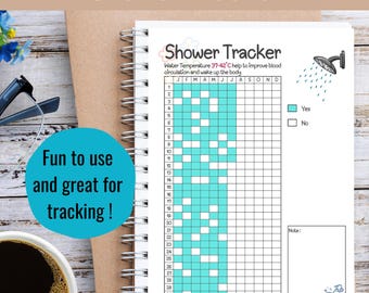 Shower Tracker: Printable Hygiene Routine Log, Health Journal Sheet