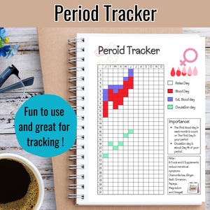 Registro de menstruación y ovulación: Hoja imprimible para diario de salud