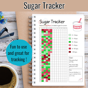 Sugar Intake Tracker, Sugar Consumption Journal, Healthy Sugar Tracker, Monitor Your Daily Sugar Consumption, Set a Goal Daily Sugar Intake