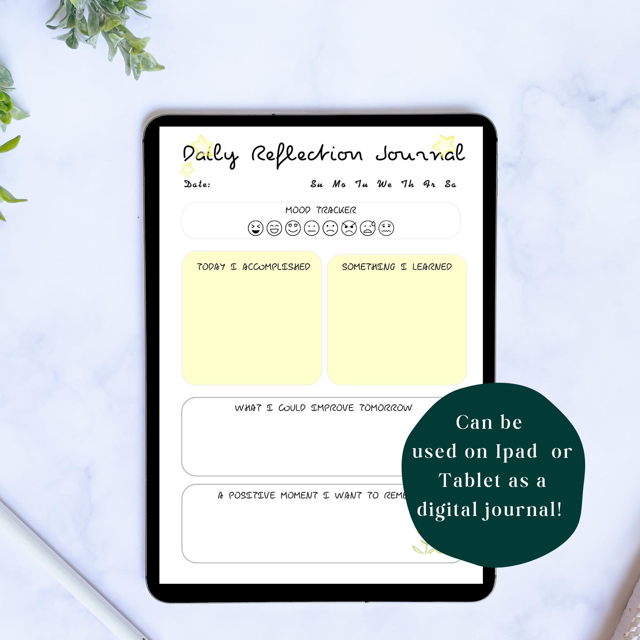 Daily Reflection Journal Printable: Mindfulness, Gratitude & Positivity ...