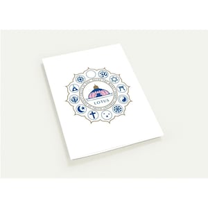 Logotipo de LOTUS para todas las religiones: paquete de 10 tarjetas de felicitación con sobres (EE. UU. y Canadá)