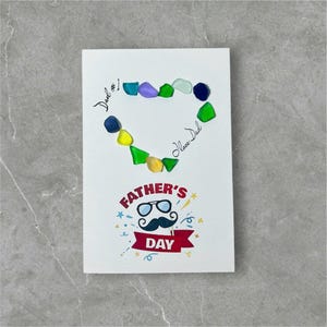 Gepersonaliseerde SeaGlass Vaderdagcadeaukaart - Vaderdagcadeaukaart - Dad Card - SeaGlass - Sea Glass Card - Vaderdag - Cadeau voor papa