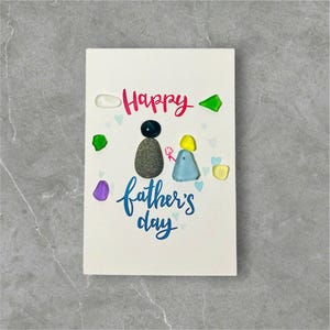Gepersonaliseerde SeaGlass Vaderdagcadeaukaart - Vaderdagcadeaukaart - Dad Card - SeaGlass - Sea Glass Card - Vaderdag - Cadeau voor papa