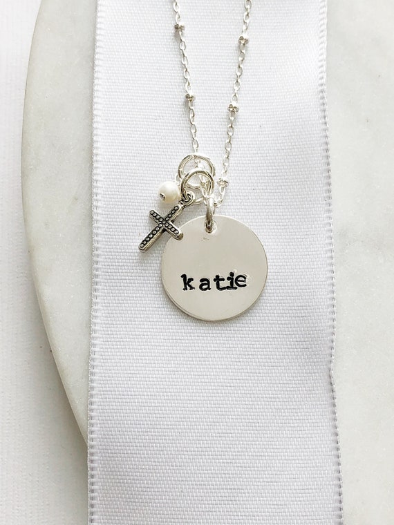 Baptism Necklace Baptism Jewelry Adult Baptism Gift Etsy