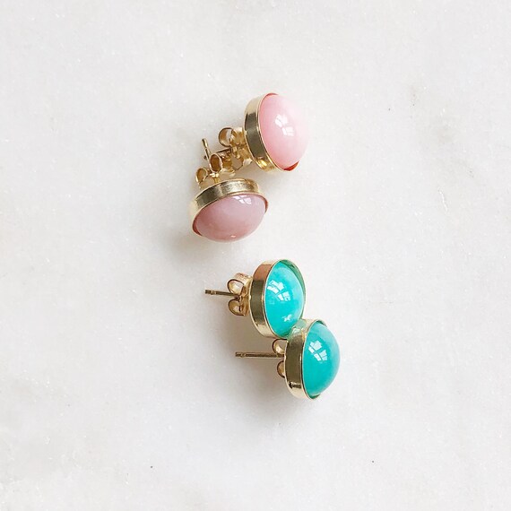 aquamarine and vermeil delicate gemstone necklace pink opal amazonite apatite Oak Hill fire opal
