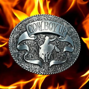 Cowboy Up Western Belt Buckle