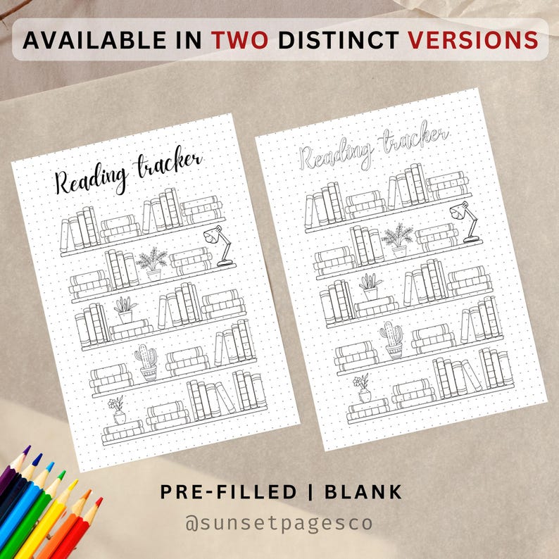 Bookshelf Reading Tracker Printable, A4 A5 Journal (PDF Download) - Etsy
