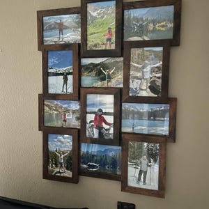 Set of 12 Rustic Wood Picture Collage Frame | Family Picture Frame | Multi Picture Frame | Wedding Photo Frame | Housewarming Gift