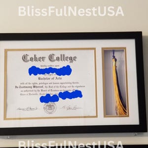 Wooden Diploma Frame with Tassel Holder | Graduation Frame | Gift For Graduate | Certificate Frame | College Degree Frame