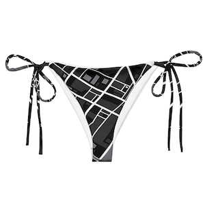 Landkarte Designed, recyceltes String Bikinihöschen