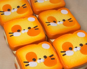 Squishy a forma di panino con toast di gatto: giocattolo antistress a crescita lenta