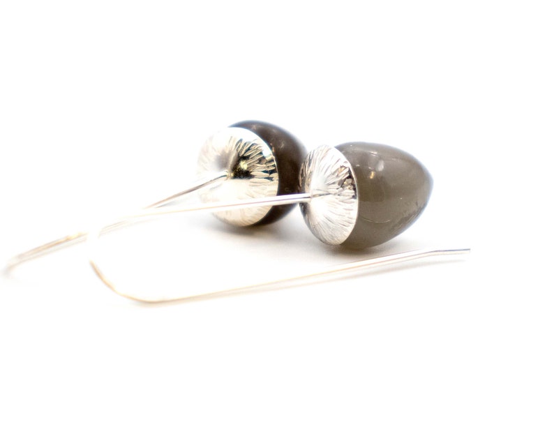 Blossom Drop Earrings Handmade by RiverGum Jewellery Grey Moonstone Earrings
