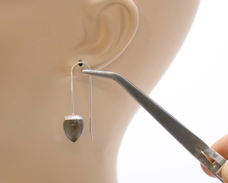 Blossom Drop Earrings Handmade by RiverGum Jewellery Grey Moonstone Earrings