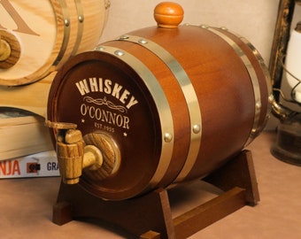 Personalisiertes graviertes Whiskyfass 3L | Mini Whisky Fass aus Holz |Hochzeitsgeschenk|Trauzeugen Geschenk | Geburtstagsgeschenk | Holzfass | Geschenk für Ihn
