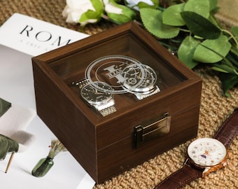 Personalized Handmade Wooden Watch Box with Double-Slot, Watch Display Case, Watch Storage Organizer - Teakwood, Fathers Day Gift, Mans Gift