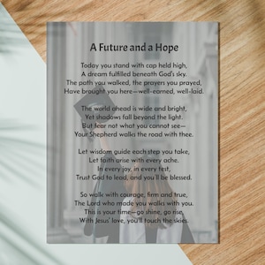 Graduation Poem Printable,  Congratulations Wisdom Encouragement Inspiration Christian Graduation Gift