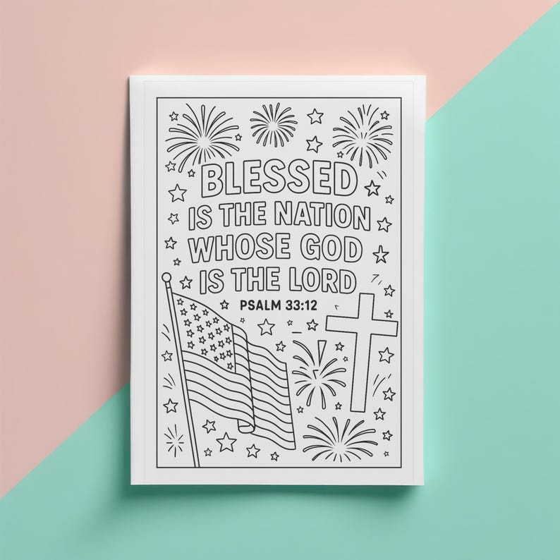 4th of July Christian Coloring Pages for Kids – 12 Bible Verse ...