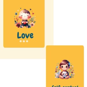 Fruit of the Sprit Flash Cards Kids Sunday School Preschool Cards, Download PRINTABLE Fruit of the Spirit  Flashcards, DIGITAL DOWNLOAD
