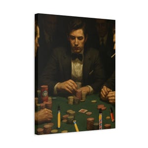 Modern Vices Wall Art, Gambling Decor, Poker Night Canvas, Man Cave Art, Penjamin Art