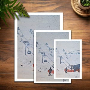 Kunstdruck Gouache Malerei - Mt. Hutt Ski Resort - Neuseeland Landschaften - Souvenirs - NZ Wahrzeichen - Neuseeland Postkarten - Fine Art Print