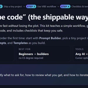 Learn to Build Prompts and Code with AI | Offline Mini Course + Prompt Templates | Beginner Friendly | Instant Download