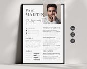 Minimalist Resume Template Package, Simple Basic Resume, Modern Resume Template with Cover Letter, Cv with Photo, CV Template Canva