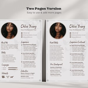 Aesthetic Resume Professional, Professional CV Template Canva, Resume with Cover Letter, Modern Cv Resume with Photo, Instant Download image 3